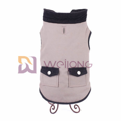 جاكيت كلب قماش قطني 100٪ راقي منقوش بجيب بزر فضي حقيقي XS S M L XL