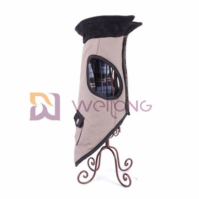 جاكيت كلب قماش قطني 100٪ راقي منقوش بجيب بزر فضي حقيقي XS S M L XL