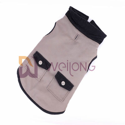 جاكيت كلب قماش قطني 100٪ راقي منقوش بجيب بزر فضي حقيقي XS S M L XL