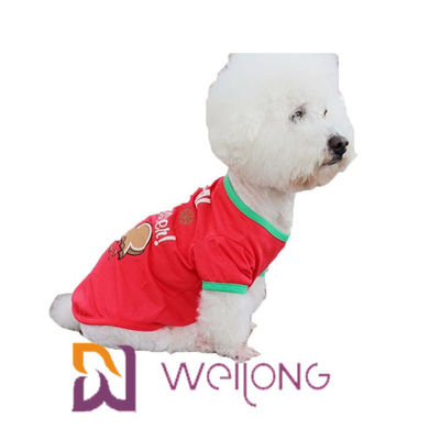 CVC Jersey 180G Red Printing Dog Dog Christmas T Shirt للتخصيص