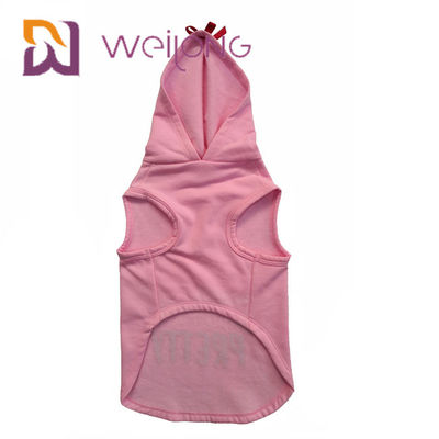 CVC Cotton Sweatshirt Fleece الدفء الوردي الحيوانات الأليفة هوديي الكلاب / القطط