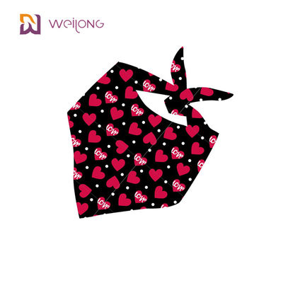 عيد الحب باندانا مزدوجة القطن وشاح مثلث الحيوانات الأليفة عطلة مجموعة مريلة