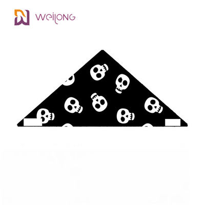وشاح BSCI Halloween Dog Bandanas بتصميم مثلث ناعم عصري بنمط جمجمة
