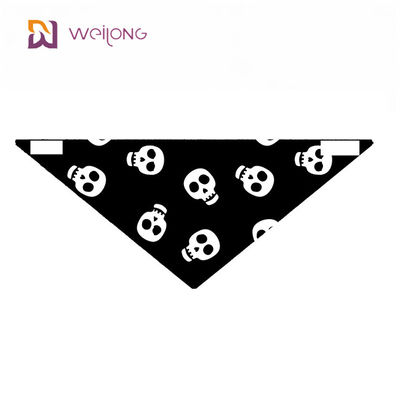 وشاح BSCI Halloween Dog Bandanas بتصميم مثلث ناعم عصري بنمط جمجمة